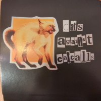 Postkarte quadratisch "cats against catcalls"