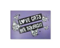 Postkarte LOVE CATS HATE PATRIARCHY  von glitza glitza