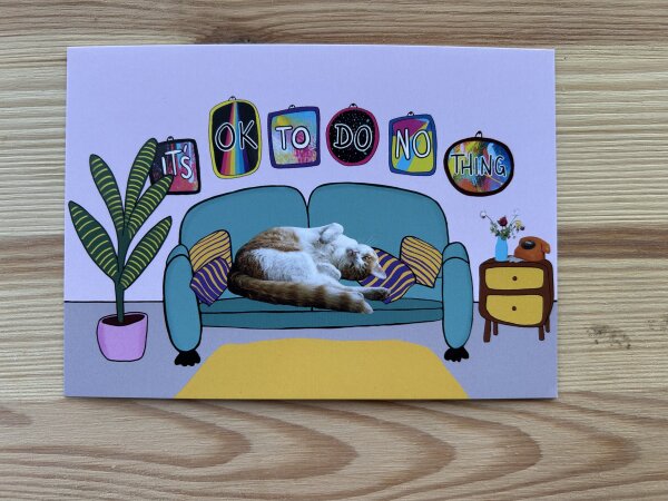 Postkarte its ok to do no thing von glitza glitza