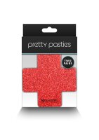 Nippelsticker Kreuz  rot/silber
