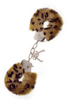HANDCUFFS WITH PLUSH LEOPARD