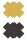 Nippelsticker (Pasties) 2 Paar - X  gold, schwarz