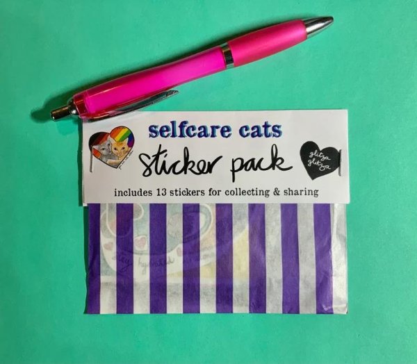 Sticker pack ‘selfcare cats’ by glitza glitza