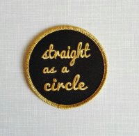 Embroidered patch ‘straight as a circle’ by glitza glitza