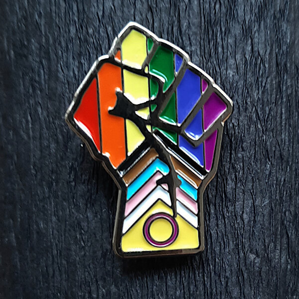 Inter* Progress Pride Faust Pin