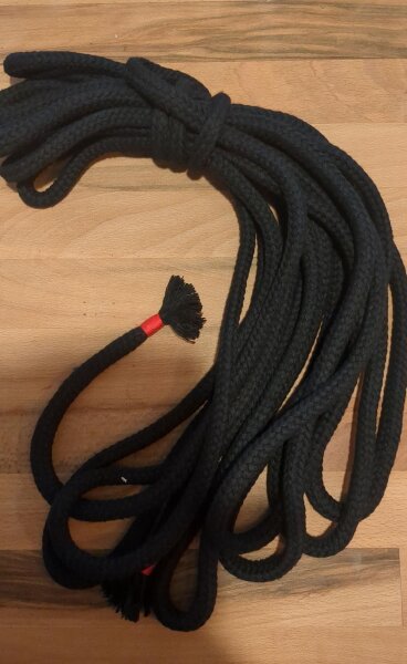 Baumwollseil 8mm mit Seele schwarz 8m Länge